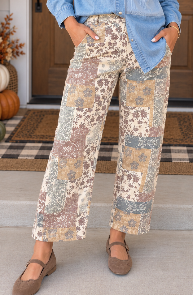 Boho Floral Western Jeans