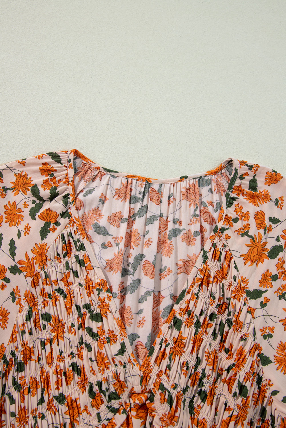 Beige Floral Babydoll Dress FB