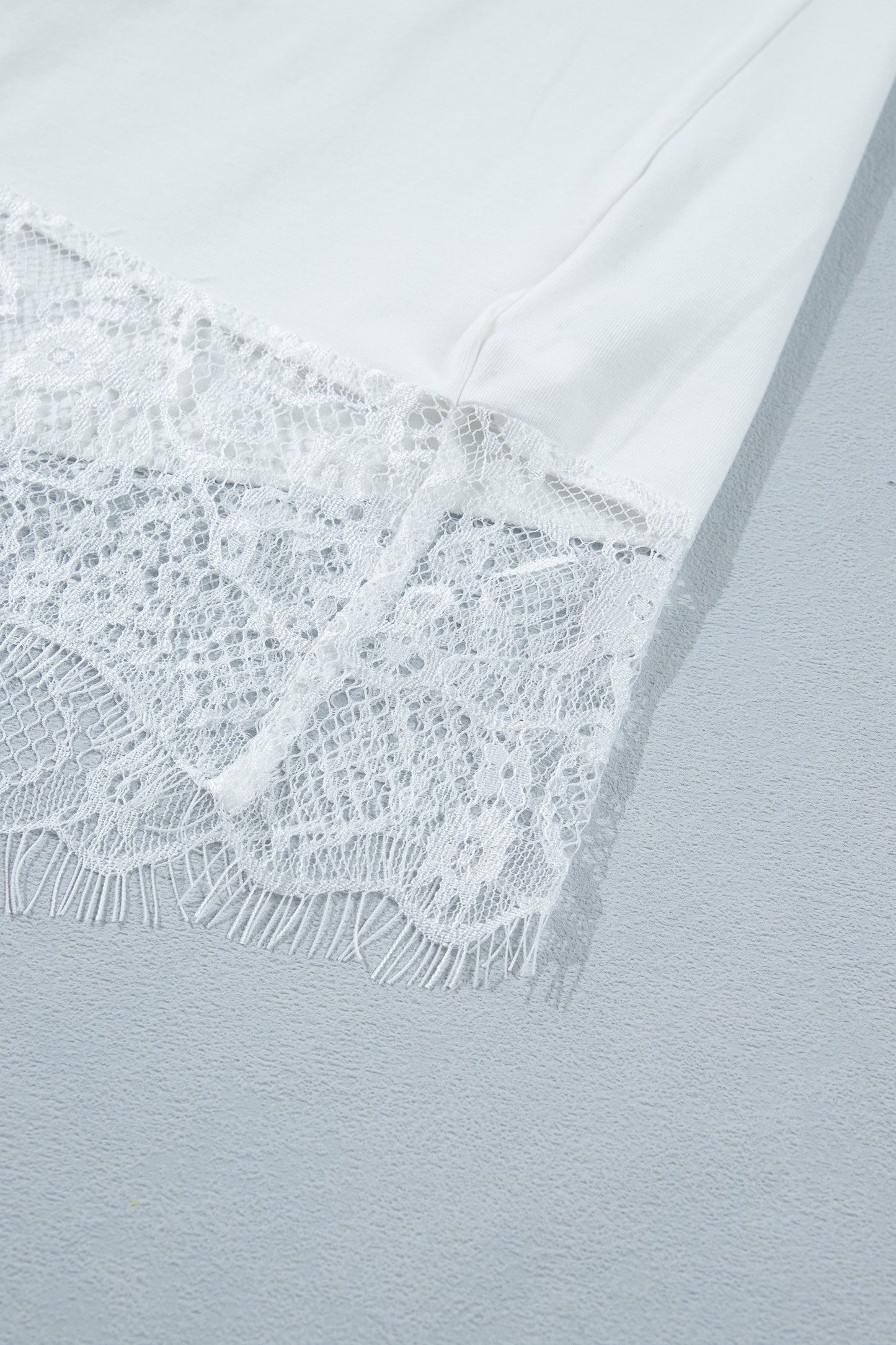 White-Lace Asymmetric Blouse