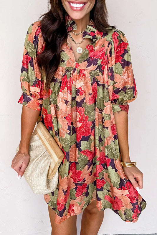 Floral Printed Mini Dress RTS