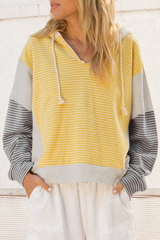 Yellow Stripe Hoodie Top FB