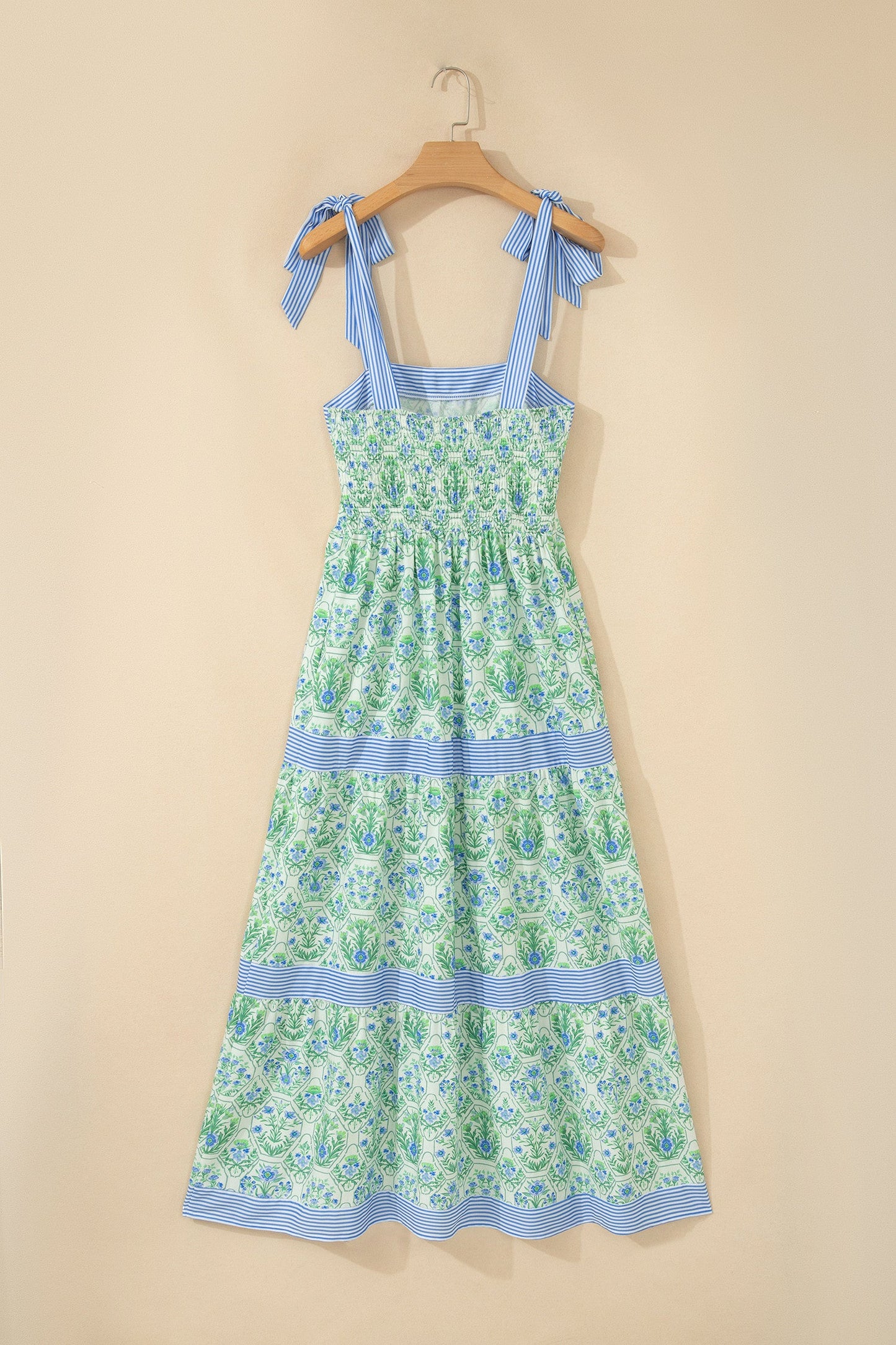 Green Geometric Floral Dress
