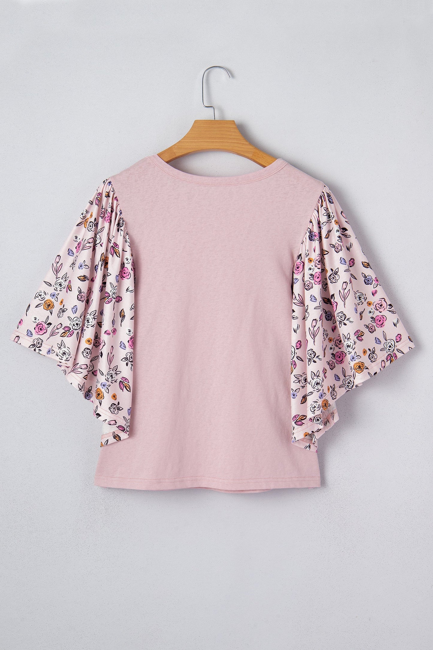 Pink Contrast Floral Blouse