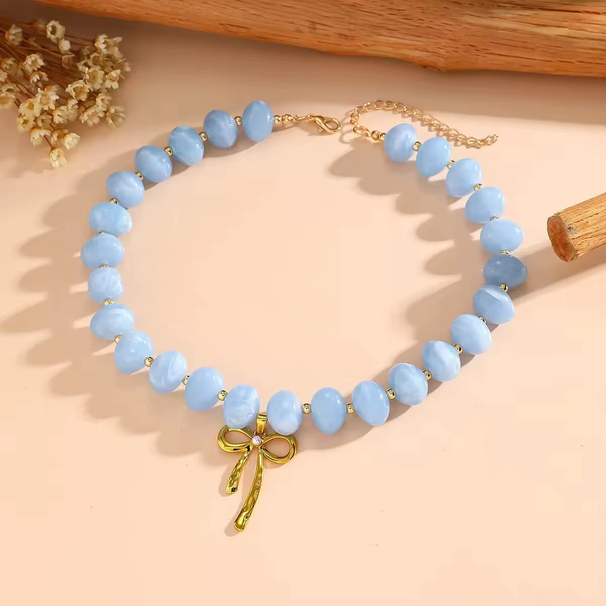 Beaded Bow Necklace RTS