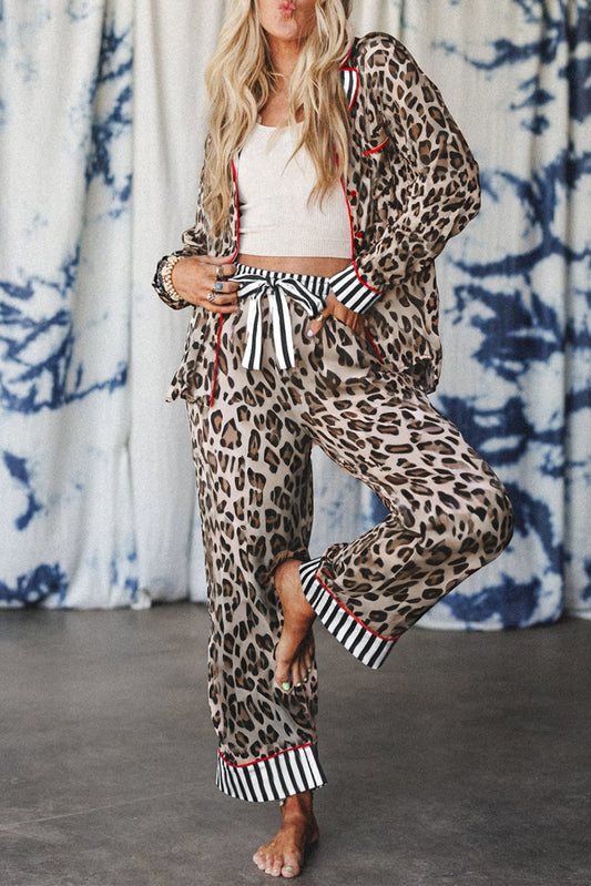 Khaki Leopard Pajama Set FB