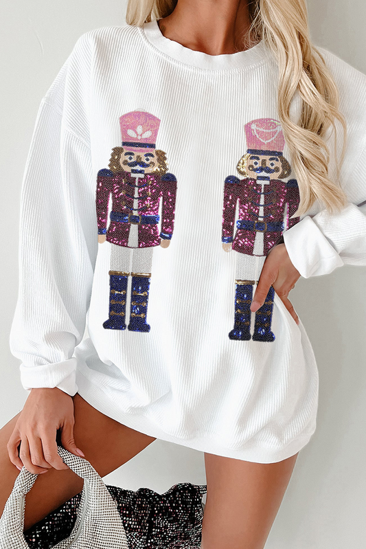 White Sequin Nutcracker Top RTS
