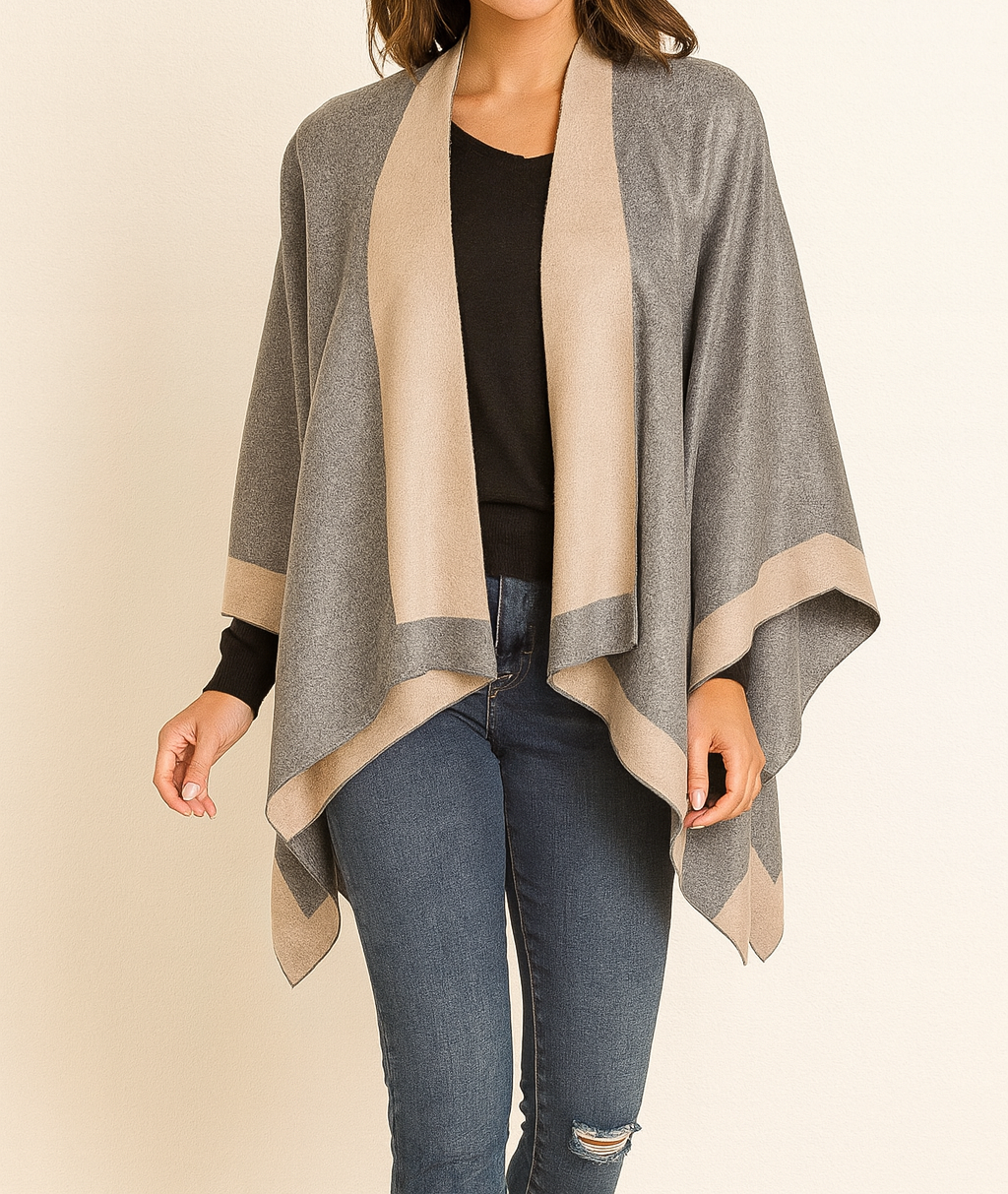 Grey Colorblock Wrap FB