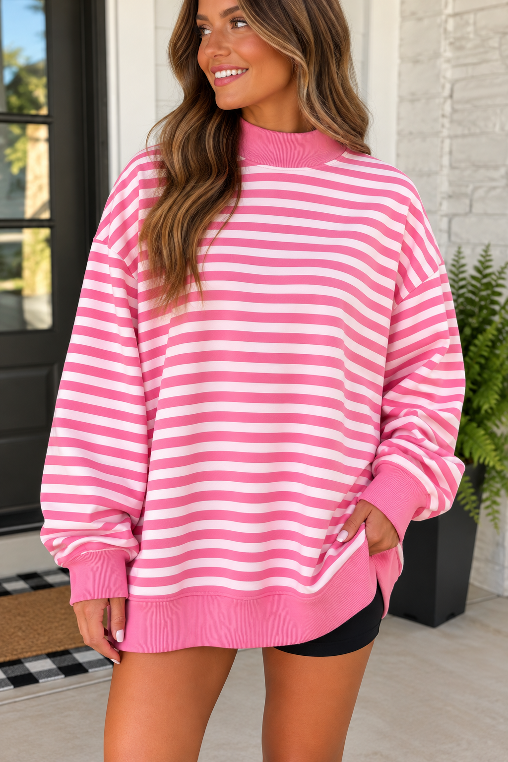 Stripe Oversized Sweatshirt