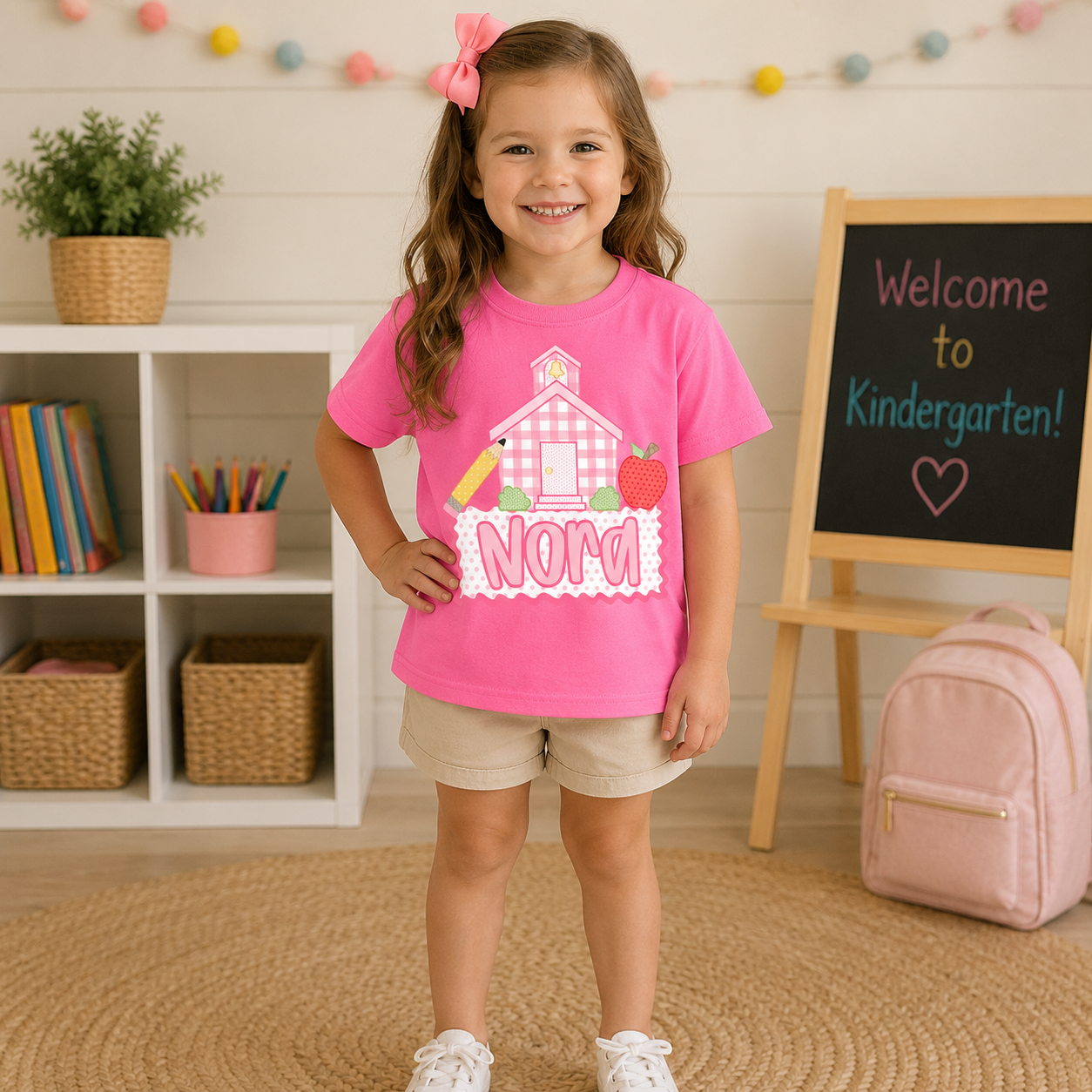 Youth Girl Custom School House Tee.