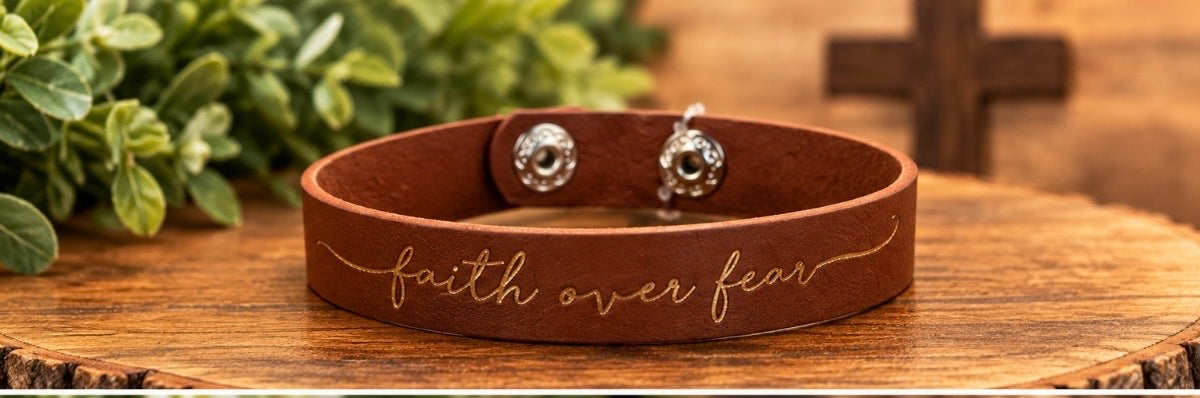 Religious Leather Bracelet