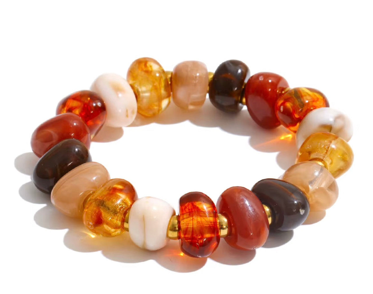 Fall Beaded Necklace & Bracelet