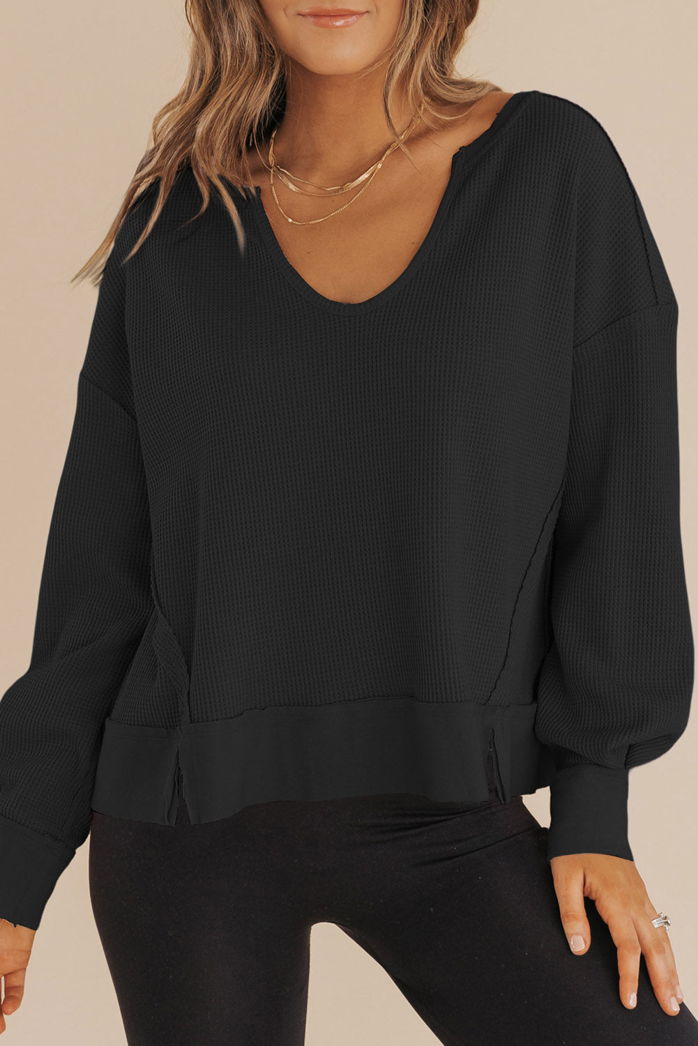 Waffle Knit Sweatshirt FB