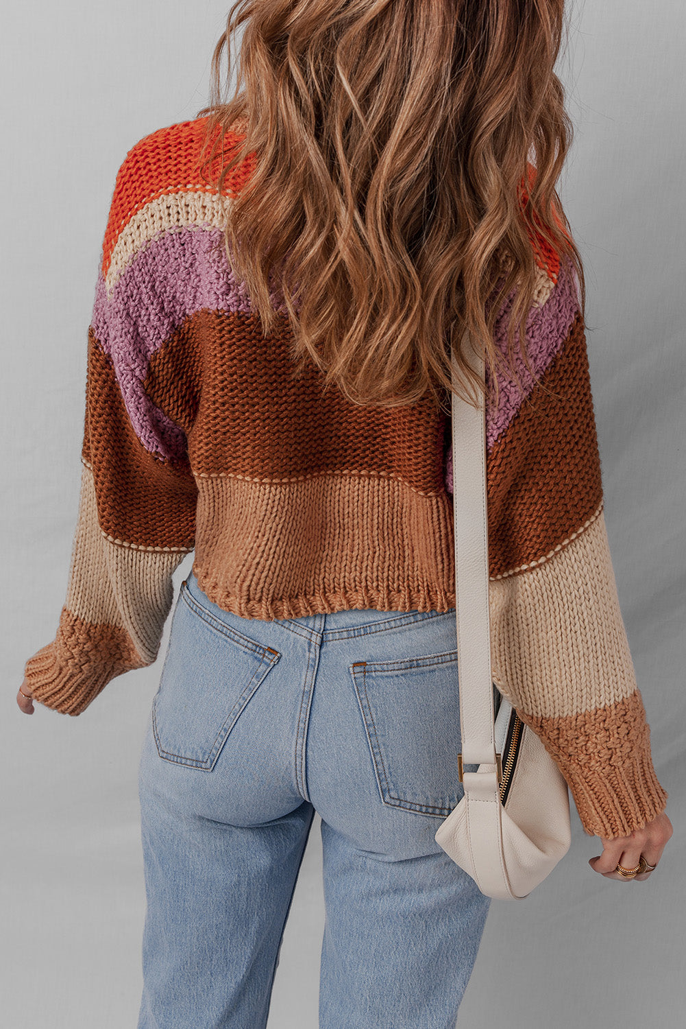 Colorful Cropped Knitted Sweater LT