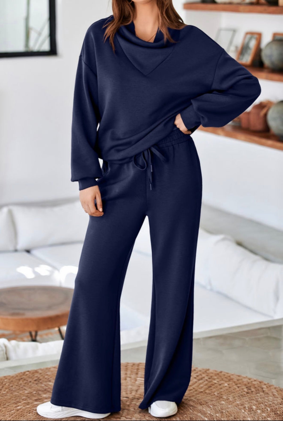 Cowl Neck Pullover Set