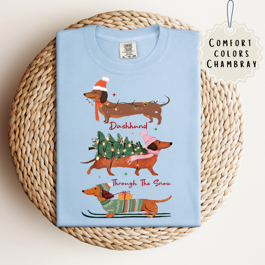 Dachshund--Through The Snow Tee.