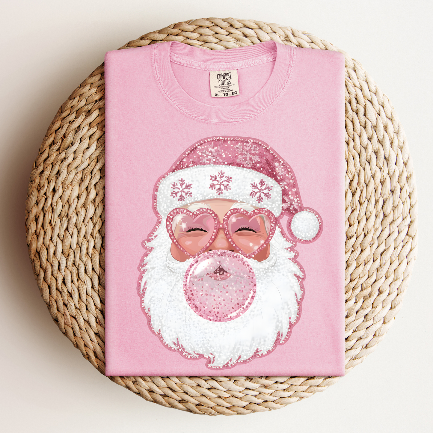 Santa--Rhinestone Bubble Tee.