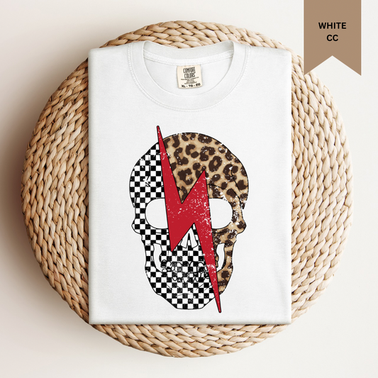 Checkered Leopard Skull Tee.