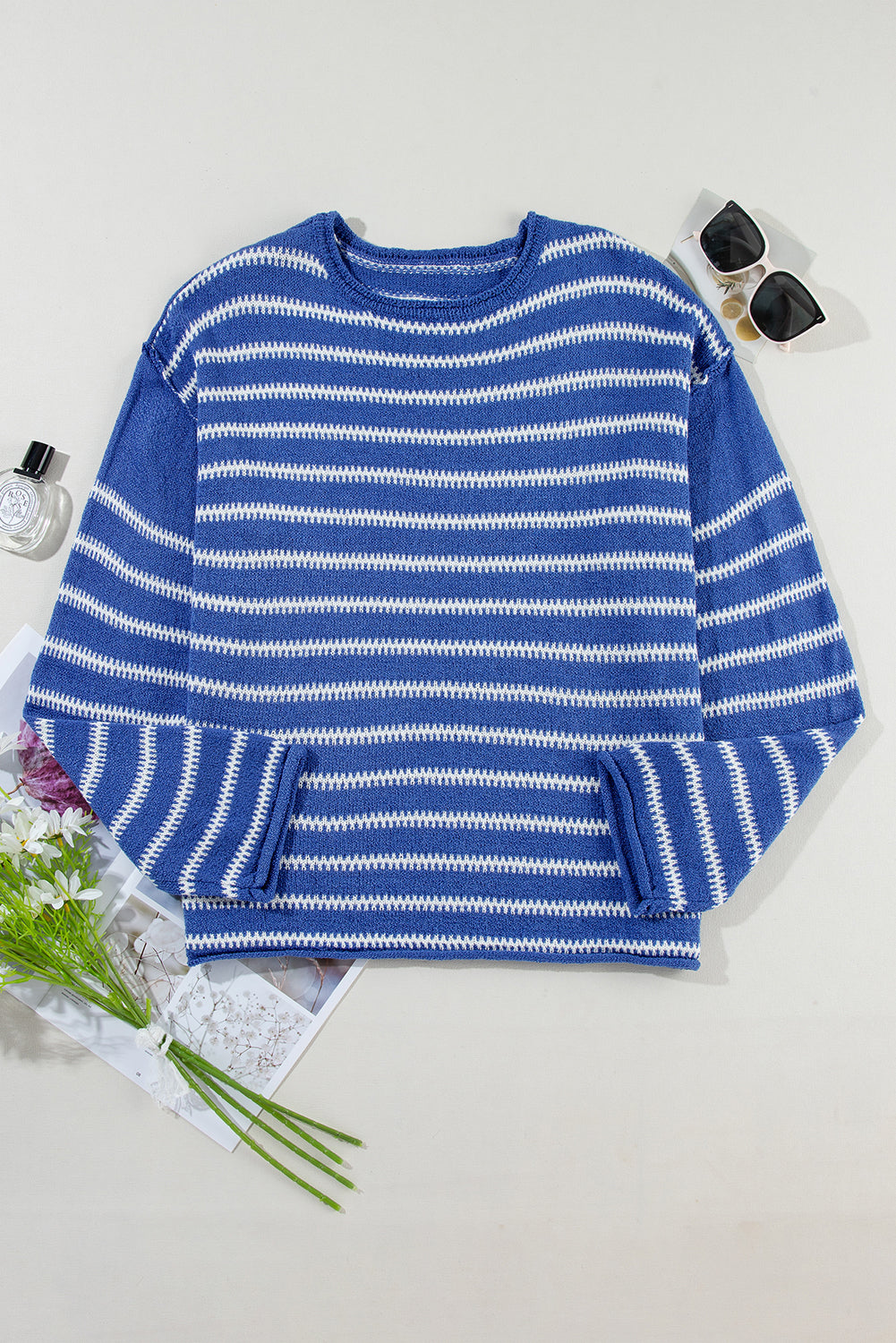 Blue Striped Sweater August.