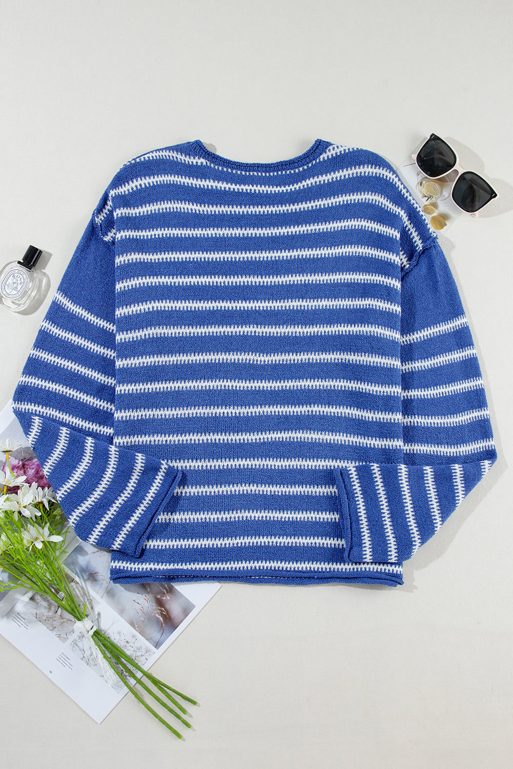 Blue Striped Sweater August.