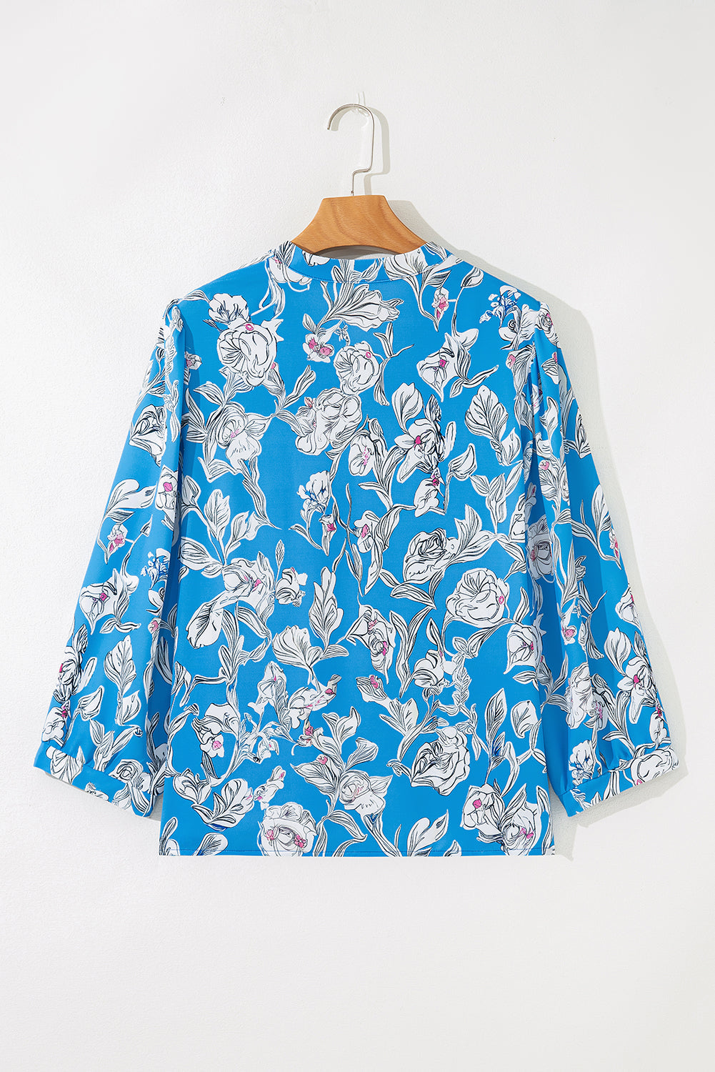Blue Floral Fall Blouse LT