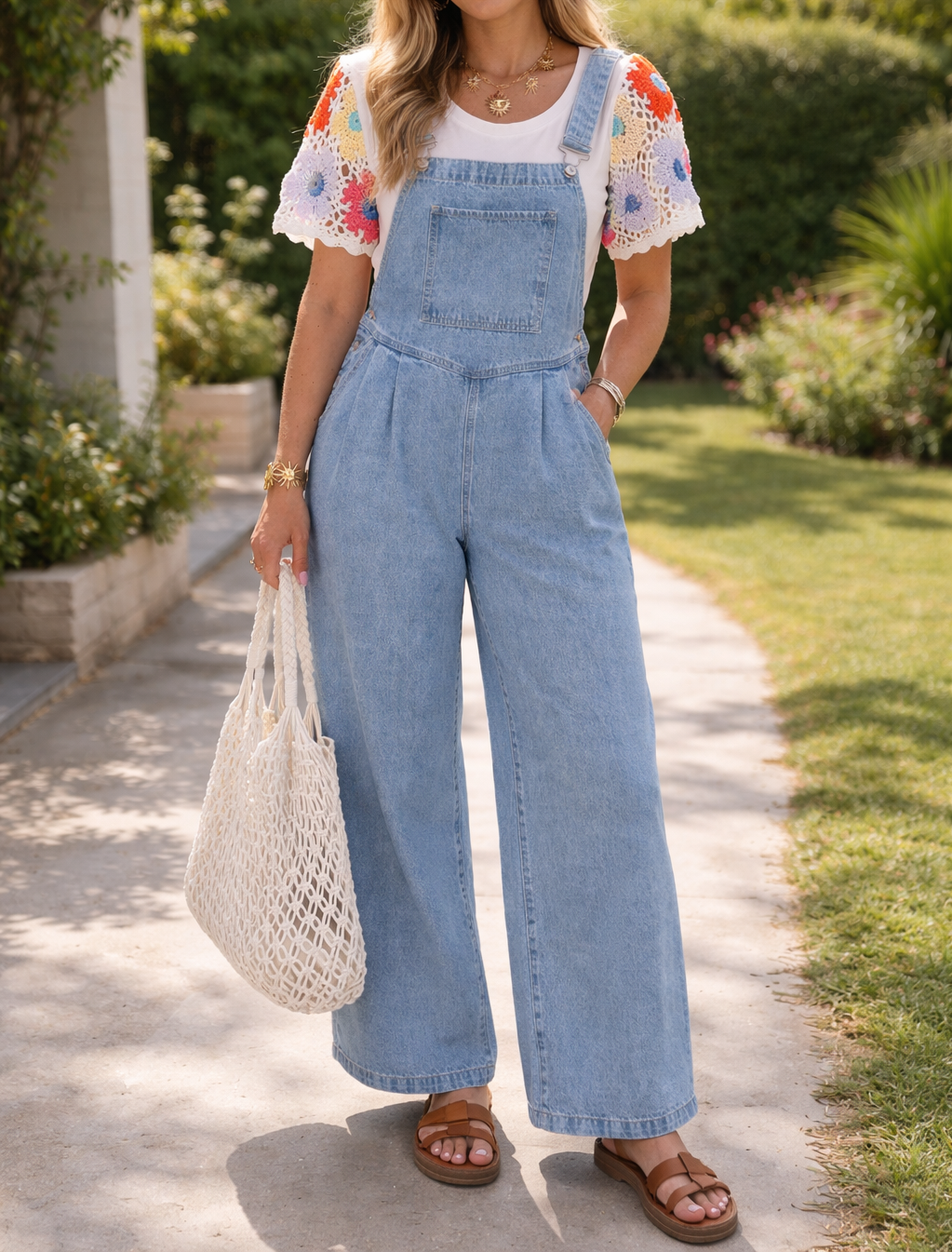 Blue Pleated Retro Denim Jumpsuit LT