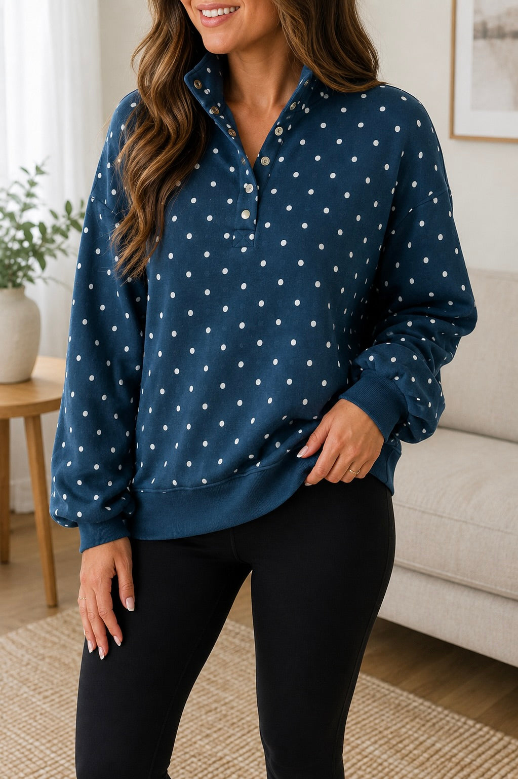 Blue Polka Dot Pullover