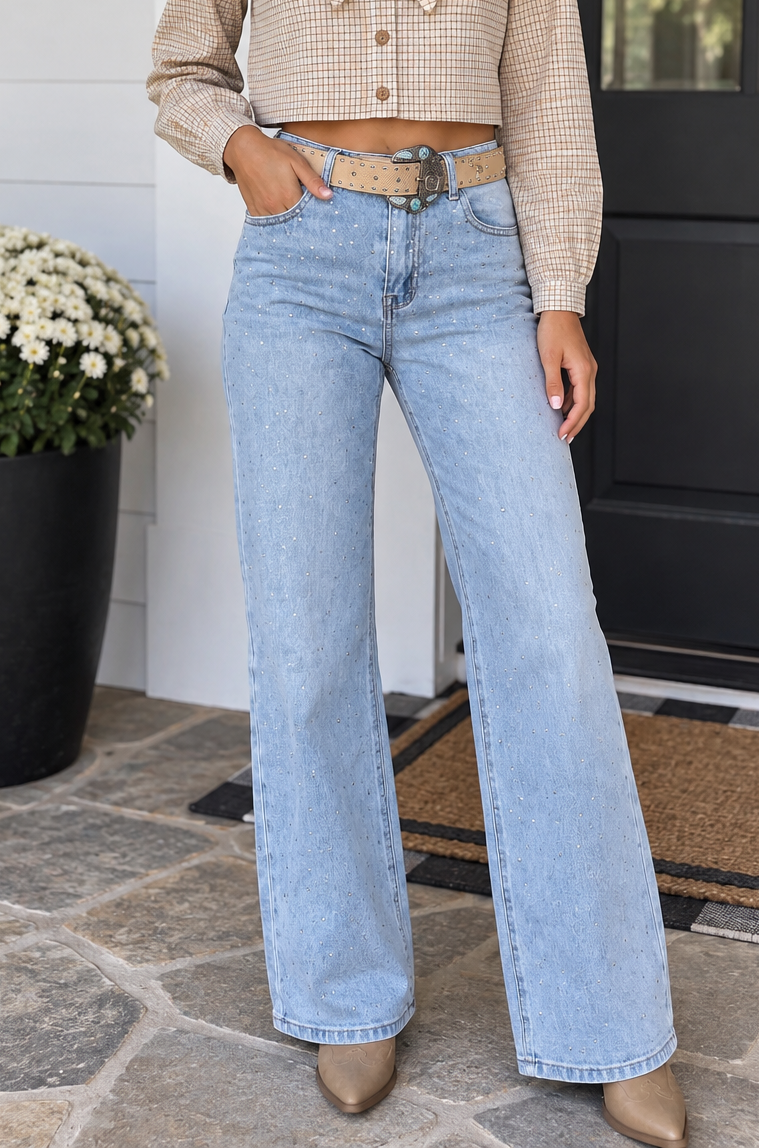 Blue Sparkle Western Jeans