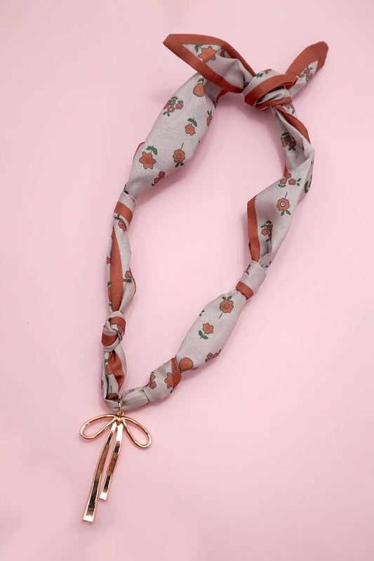 Bow Pendant Ribbon Necklace FB
