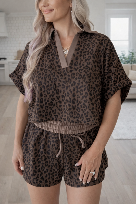 Brown Leopard Short Set February.