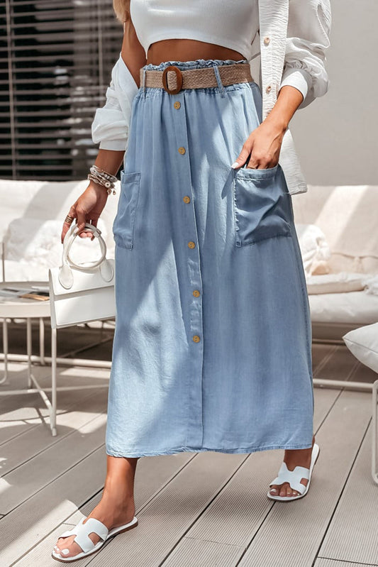 Button Denim Skirt FB