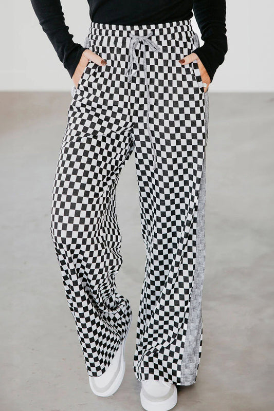 Checkerboard Drawstring Pants