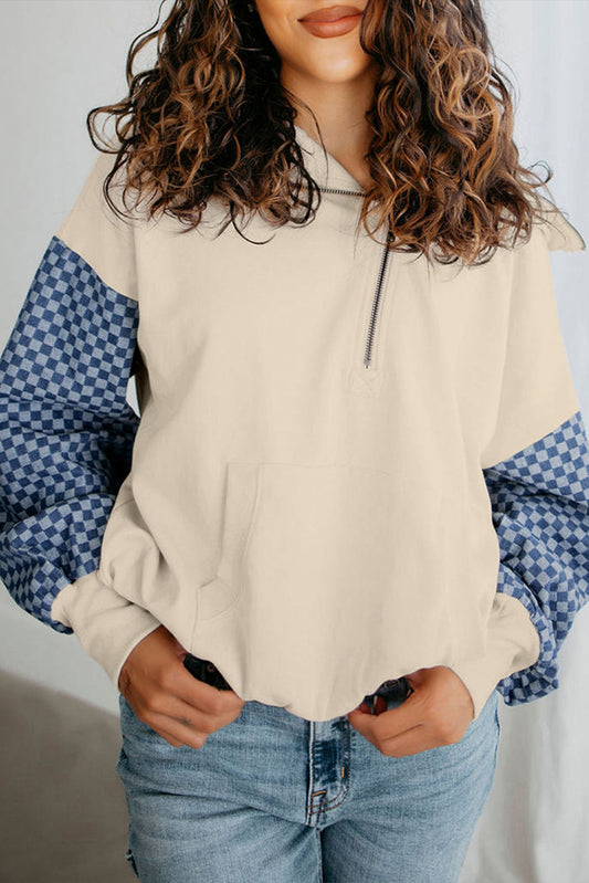Checkered Sleeve Hoodie LT