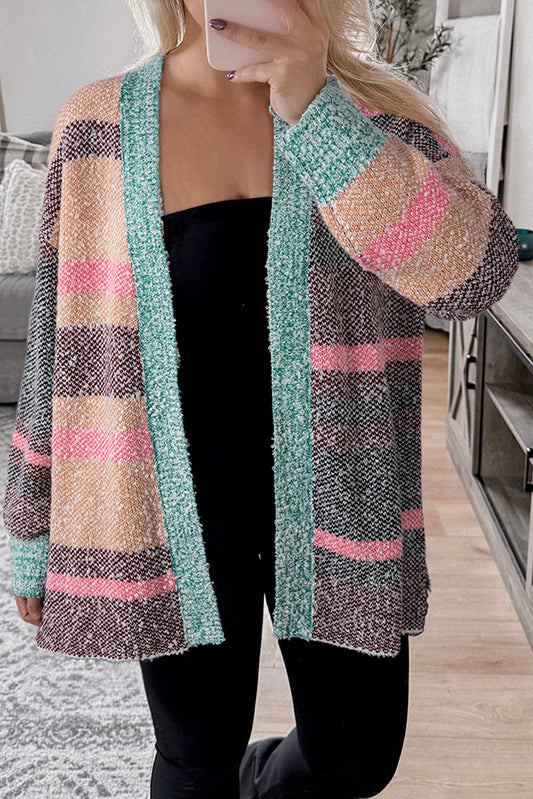 Colorblock Slit Cardigan FB