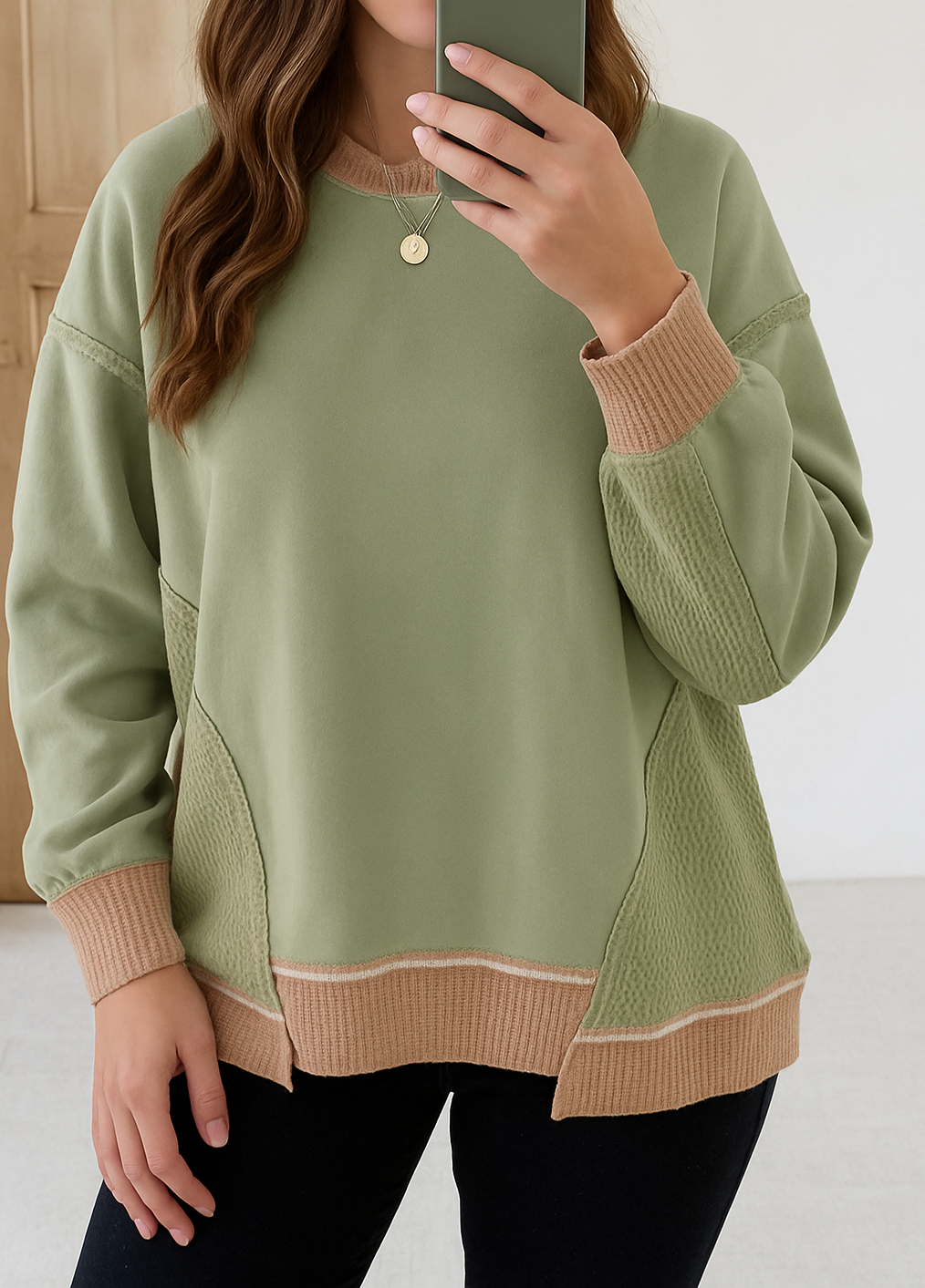 Colorblock Oversized Sweatshirt *TWO COLORS* LT
