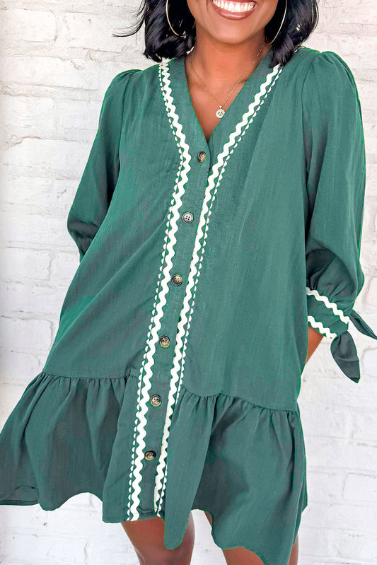 Contrast RicRac Trim Shift Dress August.