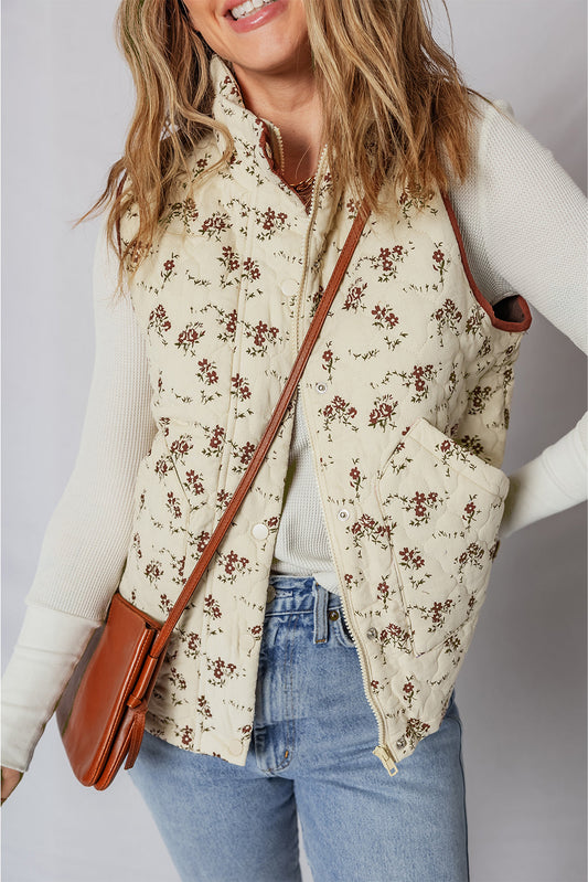 Floral Quilted Fall Vest LT