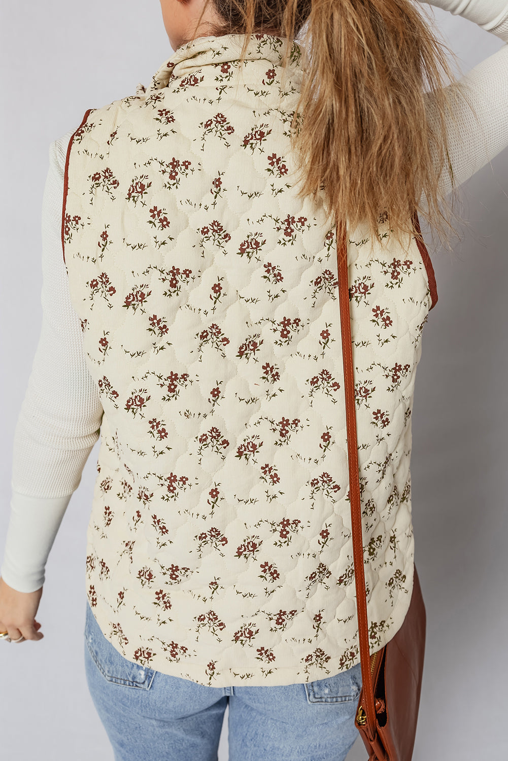 Floral Quilted Fall Vest LT
