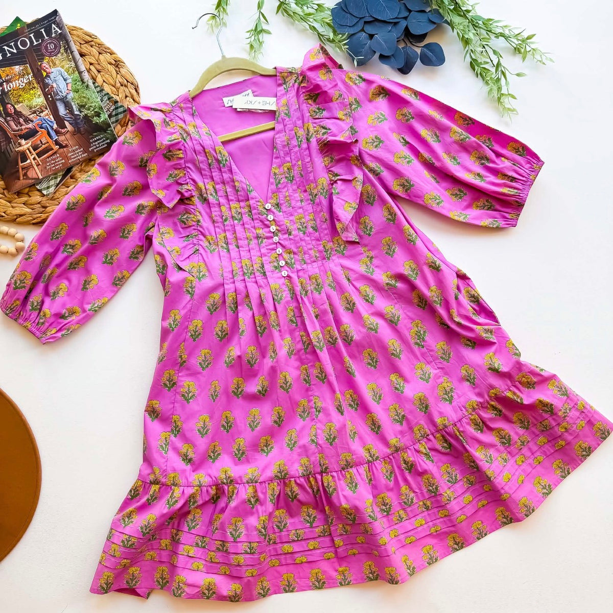 Pink Floral Mini Dress