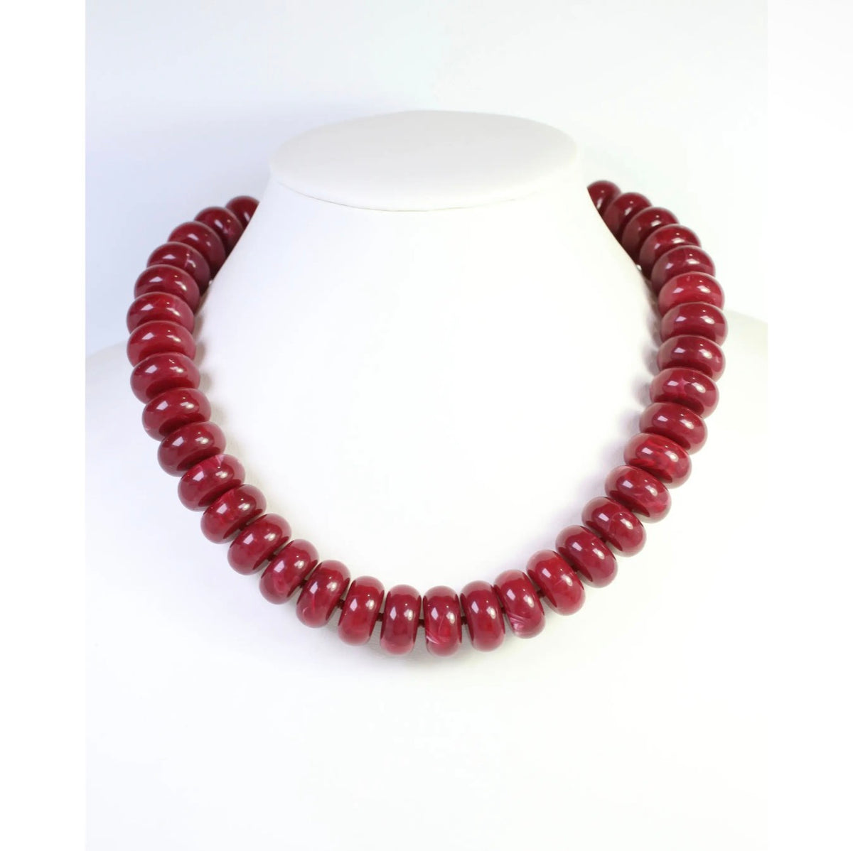 Burgundy Beaded Necklace