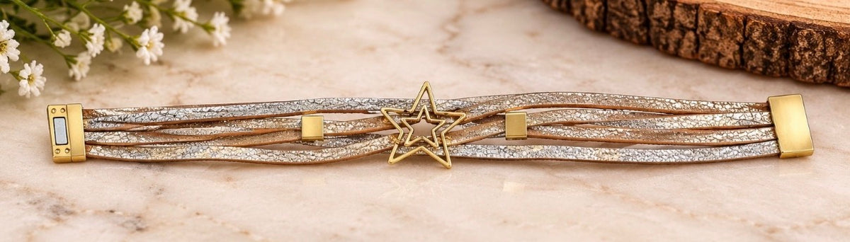 Magnetic Leather Bracelet