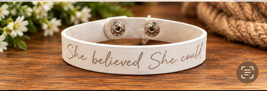 Religious Leather Bracelet