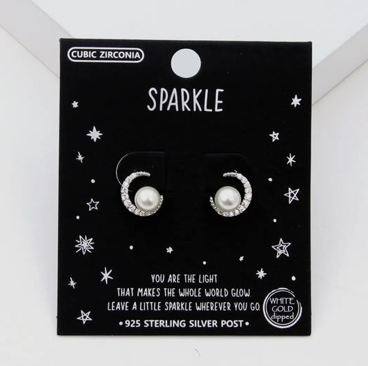 Crescent Moon Stud Earrings