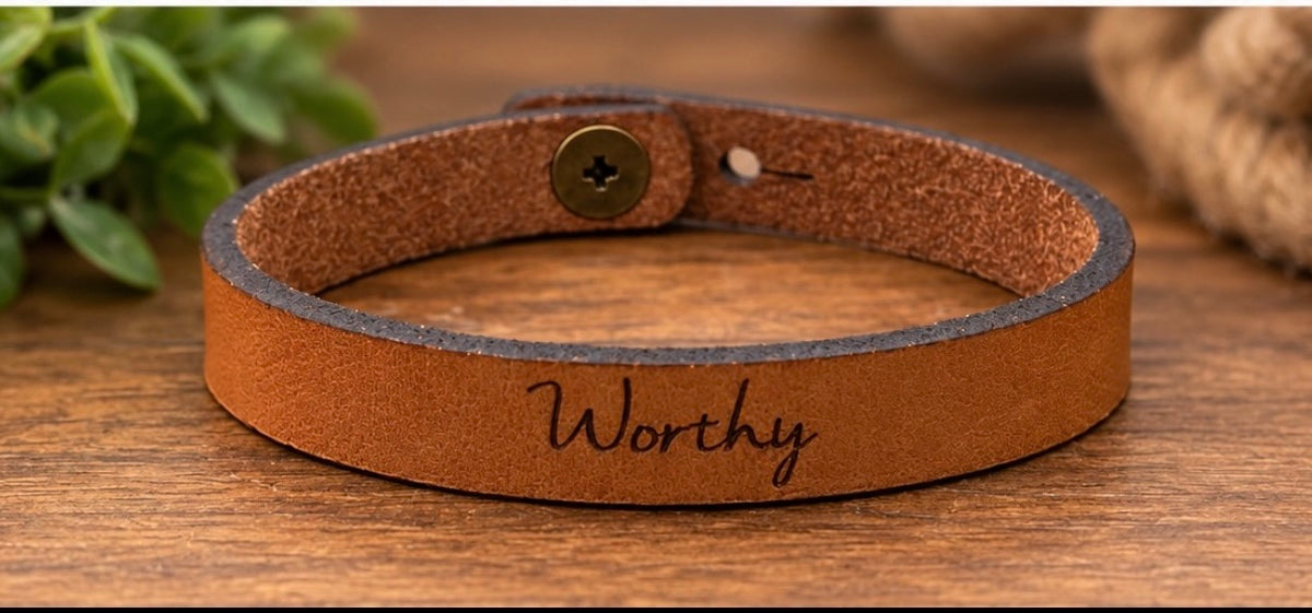 Religious Leather Bracelet