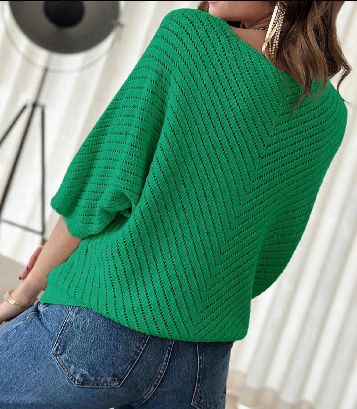 Green V Neck Sweater