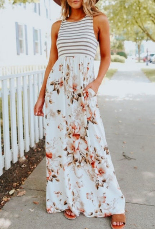 White Striped Maxi