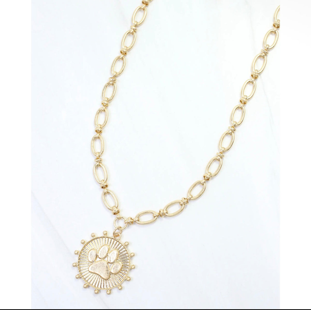 Paw Print Coin Necklace