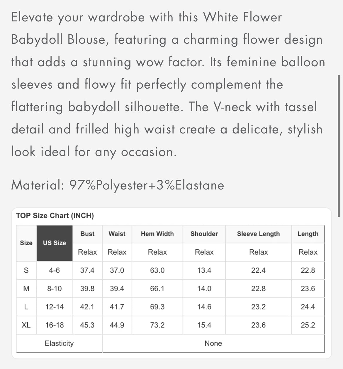 White Floral Babydoll Blouse