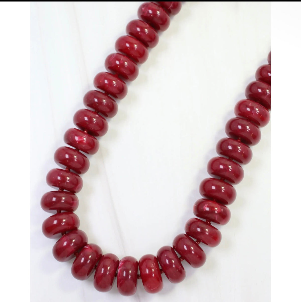 Burgundy Beaded Necklace