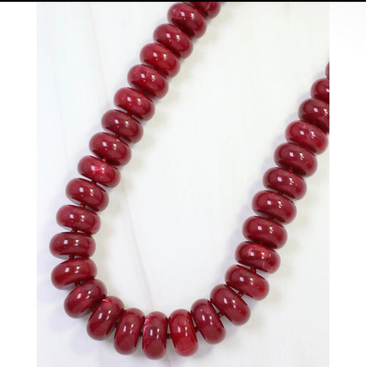 Burgundy Beaded Necklace
