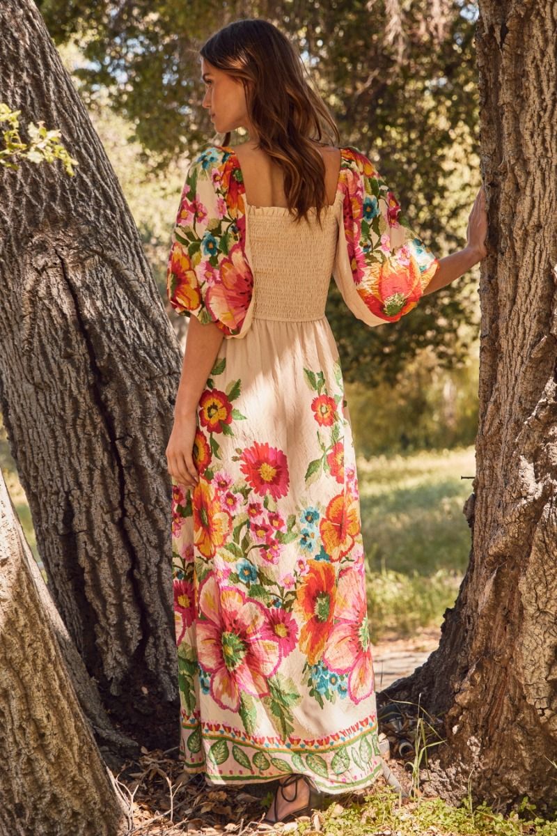 Tan Floral Maxi
